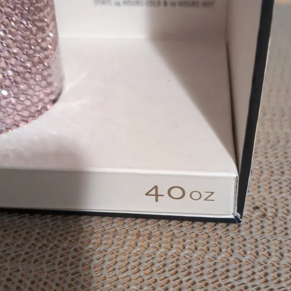 Pink Rhinestone Tumbler w/ Straw & Handle House Of Harlow 1960 New - Picture 3 of 6